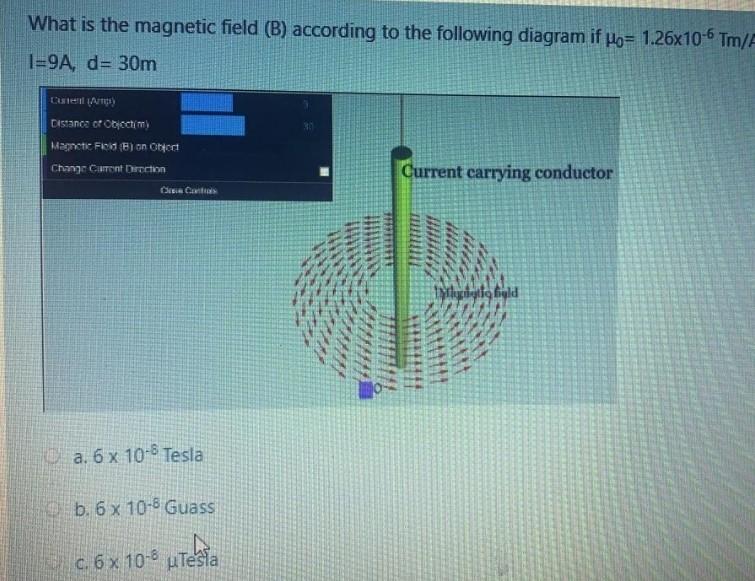 Solved What Is The Magnetic Field (B) According To The | Chegg.com