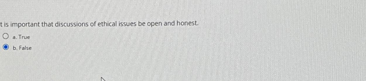 Solved t is important that discussions of ethical issues be | Chegg.com
