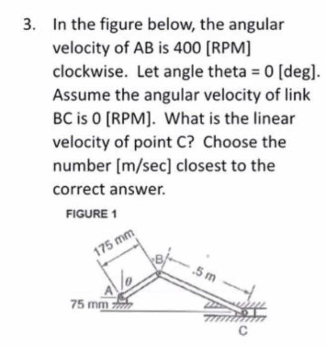 Solved 3. In The Figure Below, The Angular Velocity Of AB Is | Chegg.com