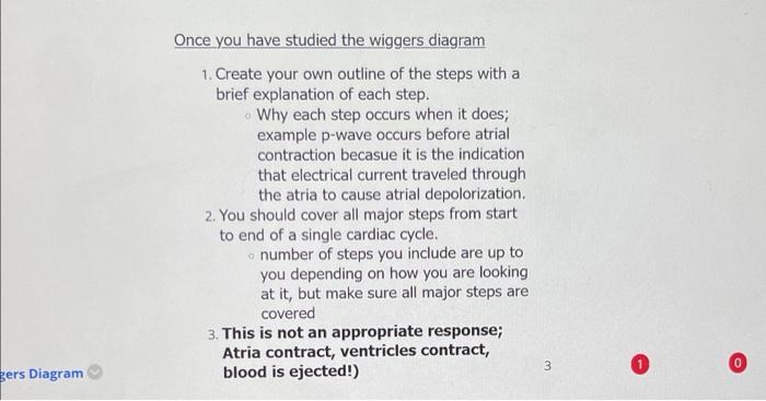 gers Diagram
Once you have studied the wiggers diagram
1. Create your own outline of the steps with a
brief explanation of ea