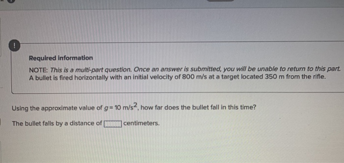 Solved Required information NOTE: This is a multi-part | Chegg.com