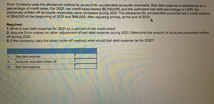 solved-ervin-company-uses-the-allowance-method-to-account-chegg