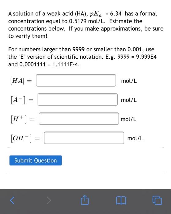 Solved A Solution Of A Weak Acid Ha Pka Has A Chegg Com