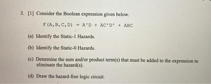 Solved 2. [1] Consider the Boolean expression given below. | Chegg.com
