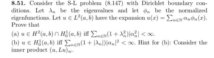 8 51 Consider The S L Problem 8 147 With Dirich Chegg Com