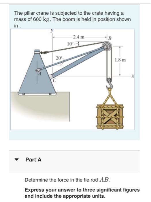 Solved please answer part A and B The pillar crane is | Chegg.com