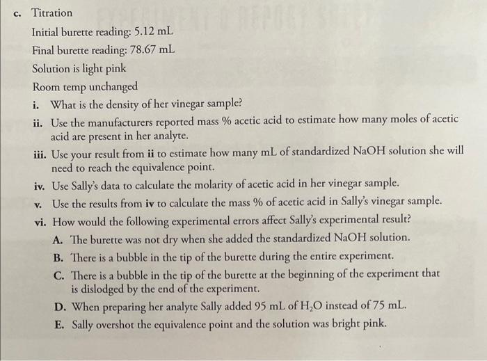 [Solved] Just need v. vi. and AE answered 2. Sally Chemist