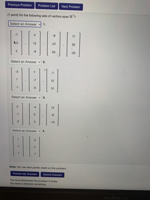 Solved Previous Problem Problem List Next Problem 1 point) | Chegg.com