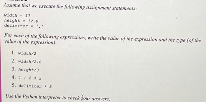 Solved Assume that we execute the following assignment | Chegg.com