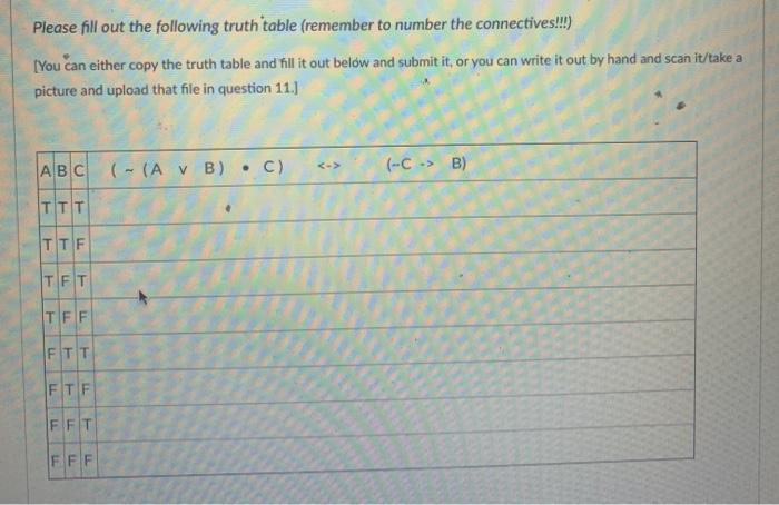 Solved Please fill out the following truth table (remember | Chegg.com