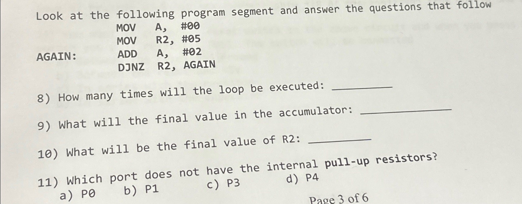 Solved Look at the following program segment and answer the | Chegg.com