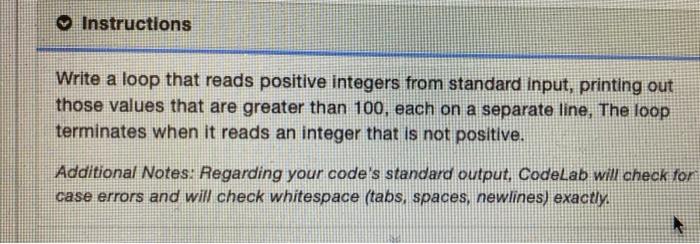 Solved ♡ Instructions Write a loop that reads positive | Chegg.com