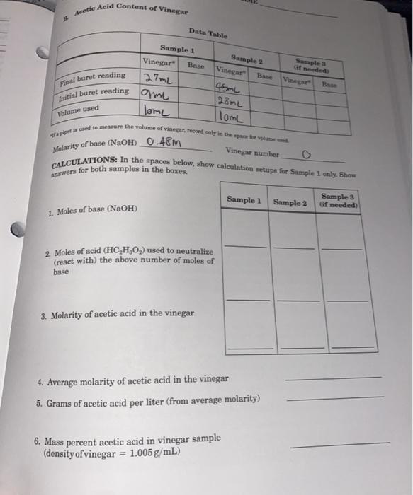 Solved Sample 2 Base Data Table Sample 3 (if needed) Sample | Chegg.com