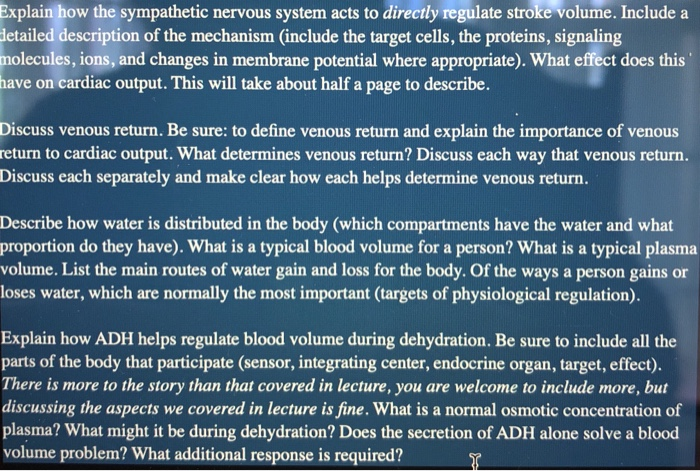 Solved Explain how the sympathetic nervous system acts to | Chegg.com
