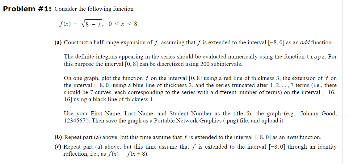 Solved do Problem # 1: Consider the following | Chegg.com