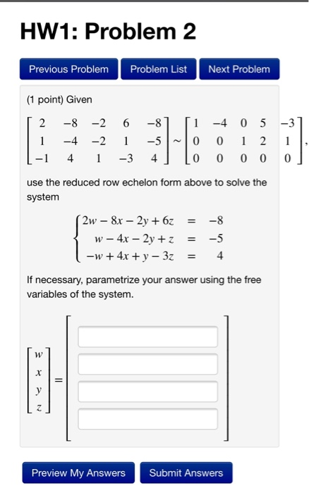 Solved HW1: Problem 2 Previous Problem Problem List Next | Chegg.com