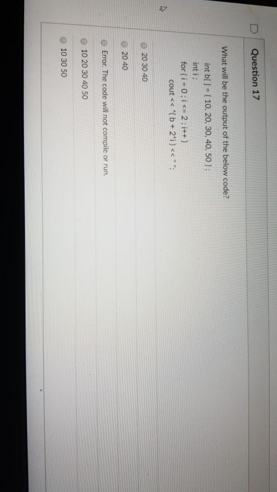 Solved Question 17 What will be the output of the below | Chegg.com