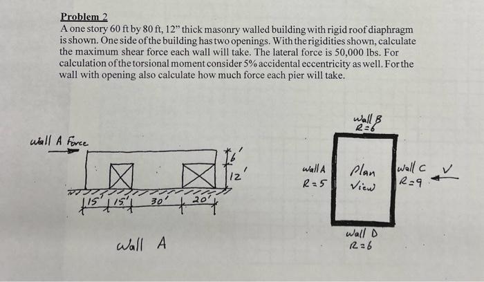Solved Problem 2 A one story 60ft by 80ft,12 