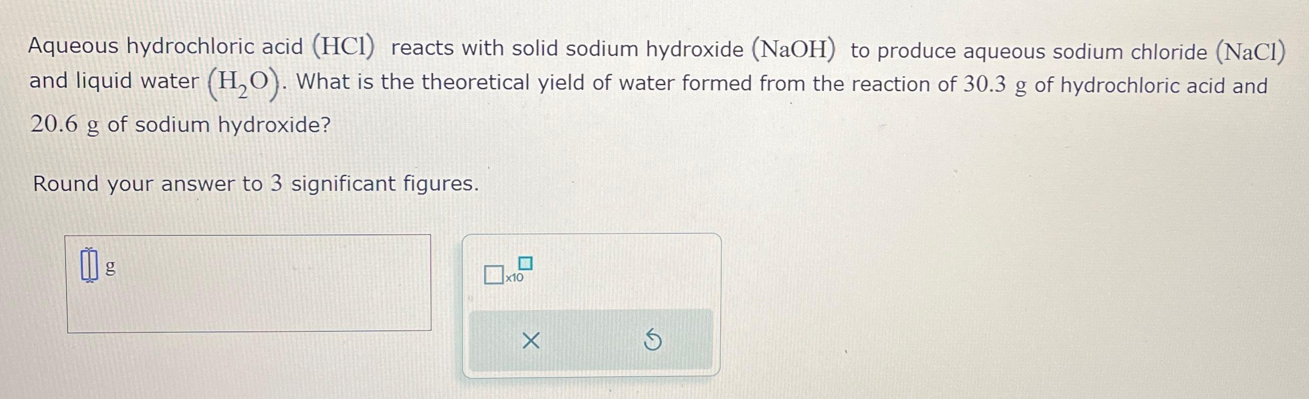 Solved Aqueous Hydrochloric Acid (HCl) ﻿reacts With Solid | Chegg.com