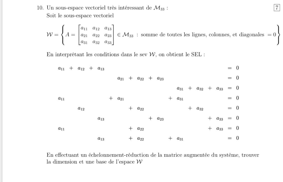 Un sousespace vectoriel très intéressant de M33