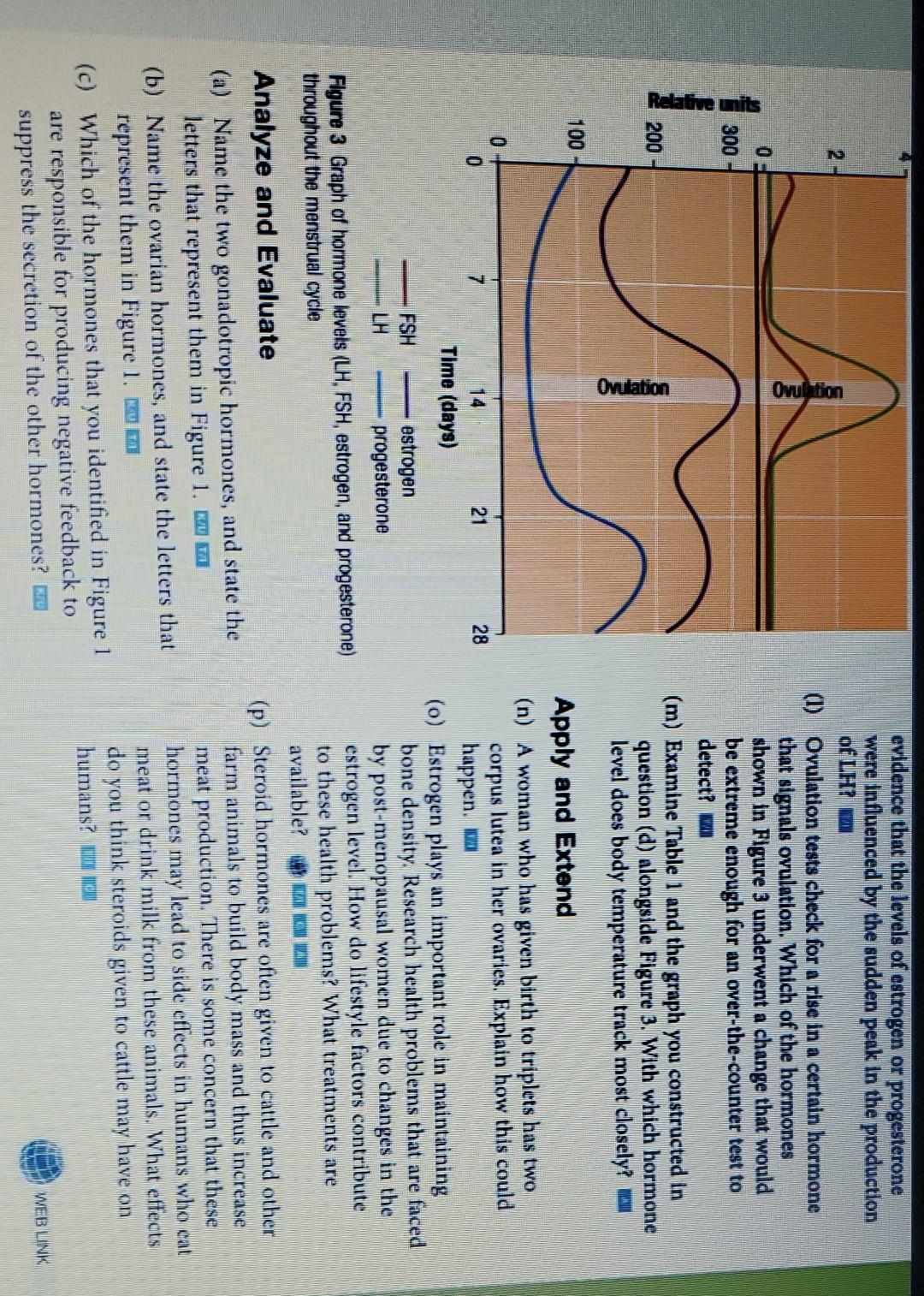 Ovulation 0 Evidence That The Levels Of Estrogen Or Chegg Com   Image