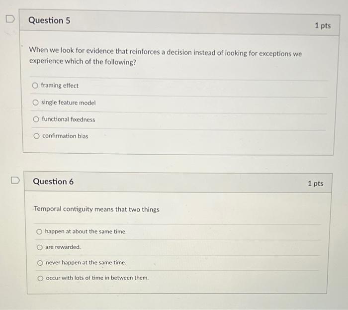 Solved Question 5 1 pts When we look for evidence that | Chegg.com