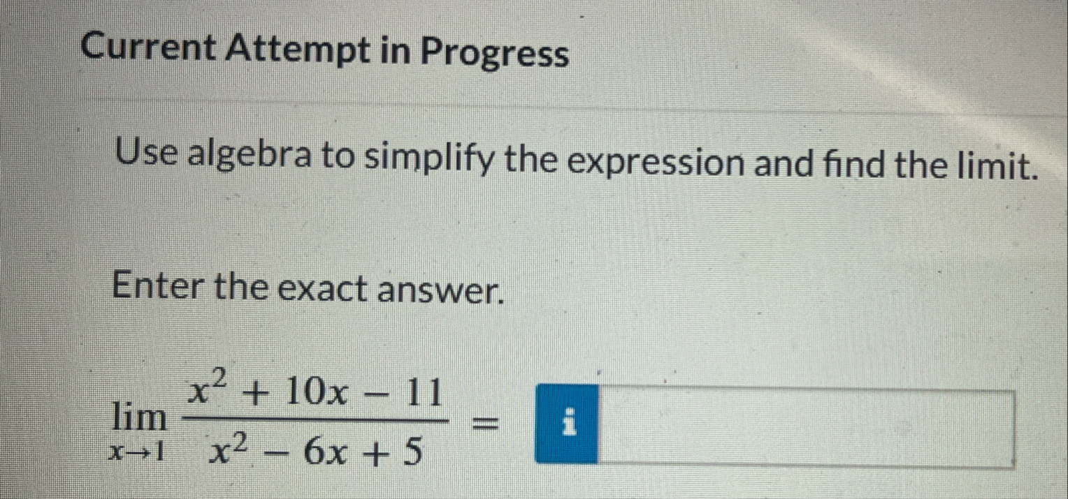 Solved Current Attempt in ProgressUse algebra to simplify | Chegg.com