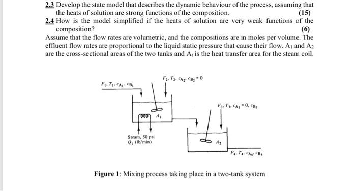 Solved 2.3 Develop the state model that describes the | Chegg.com