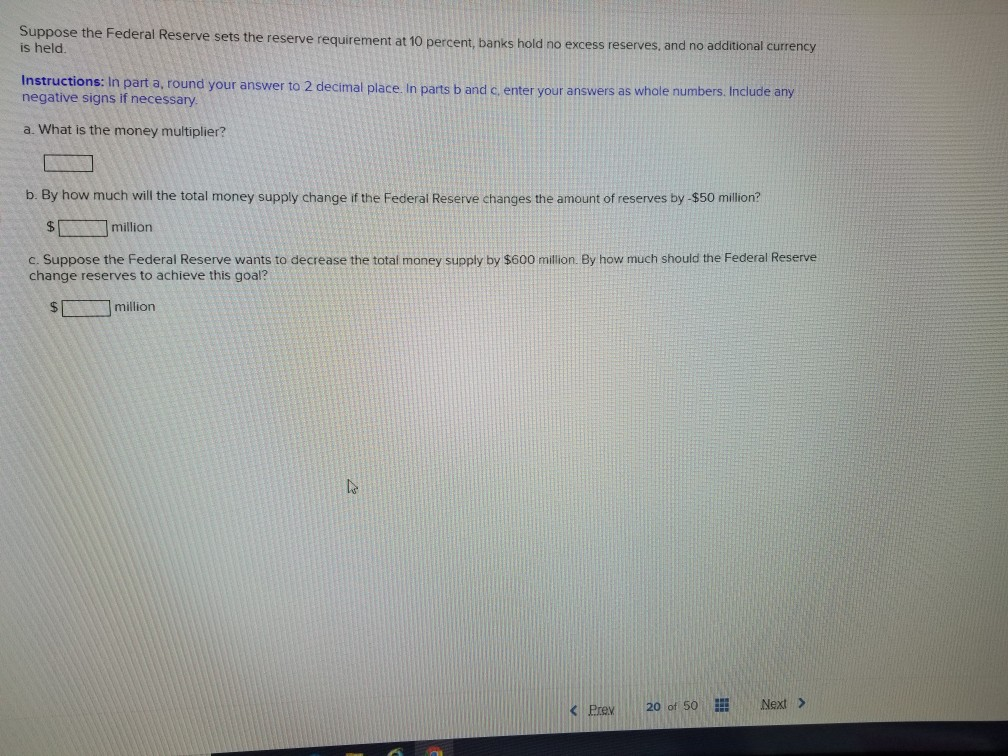 Solved Suppose The Federal Reserve Sets The Reserve | Chegg.com