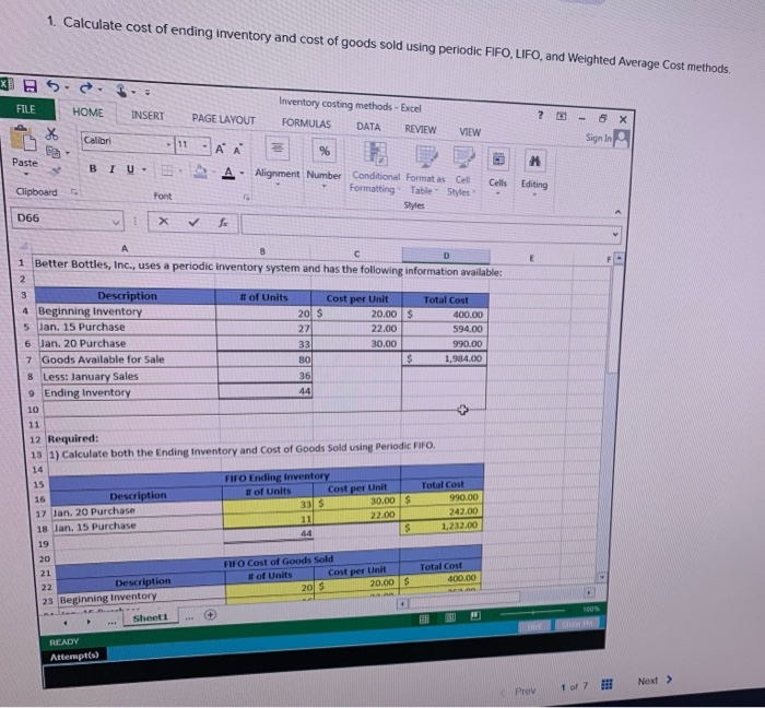 Solved] 3. Using weighted-average cost, calculate ending inventory, cost