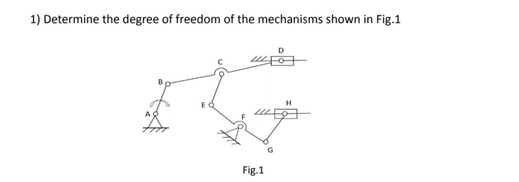 Solved 1) Determine The Degree Of Freedom Of The Mechanisms | Chegg.com