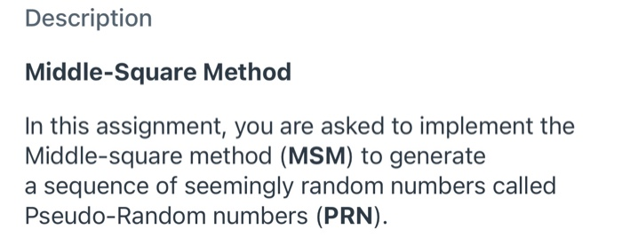 Solved Lab 04 - Generating 'random' numbers: The | Chegg.com