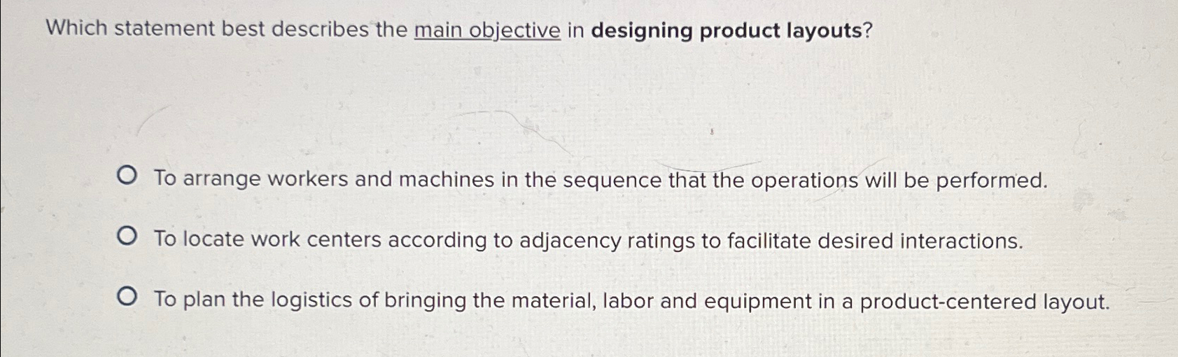 Solved Which statement best describes the main objective in | Chegg.com