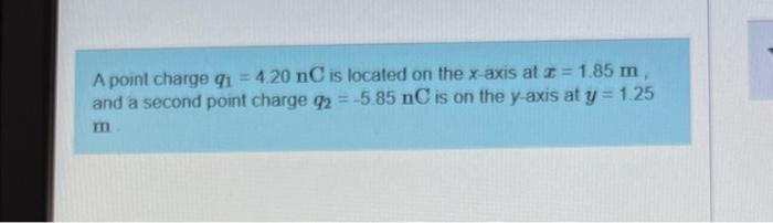 Solved A point charge 91 = 4.20 nC is located on the x-axis | Chegg.com