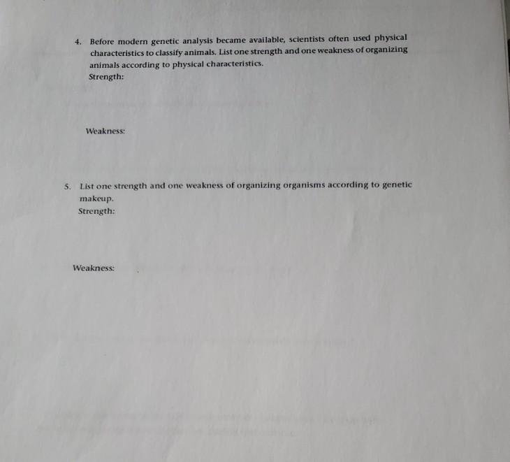 Solved 4 Before Modern Genetic Analysis Became Available Chegg Com