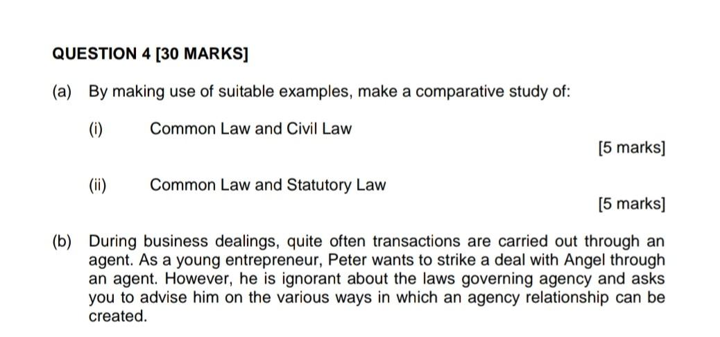 Solved QUESTION 4 [30 MARKS] (a) By making use of suitable | Chegg.com