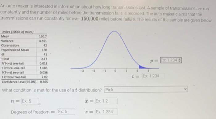 Solved An auto maker is interested in information about how 