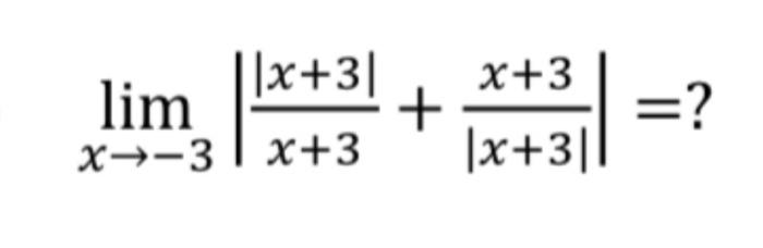 Solved limx→−3∣∣x+3∣x+3∣+∣x+3∣x+3∣∣=? | Chegg.com