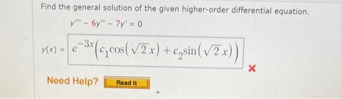 Solved Find the general solution of the given higher-order | Chegg.com