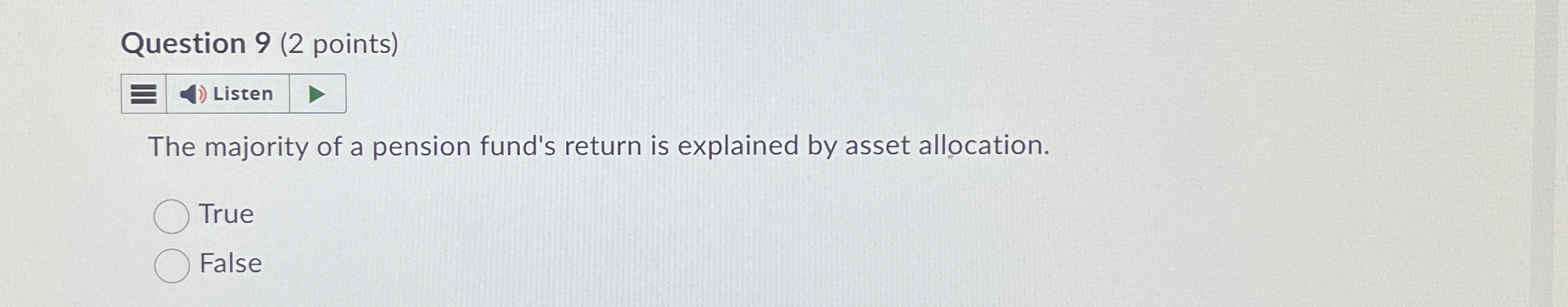 Solved Question 9 (2 ﻿points)The majority of a pension | Chegg.com