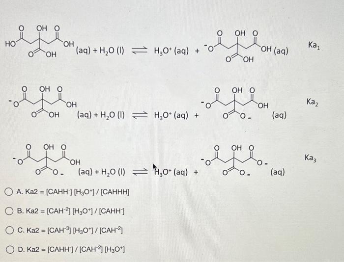 Solved When you add citric acid to water, all three