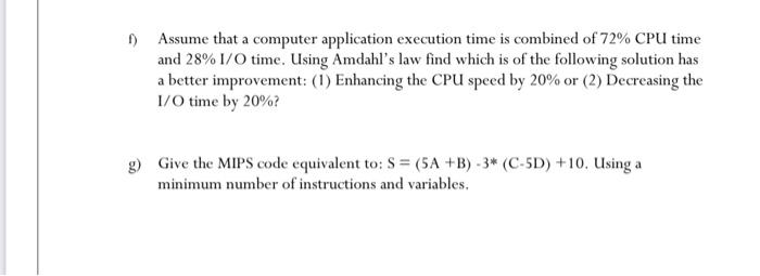 Assume that a computer application execution time is | Chegg.com
