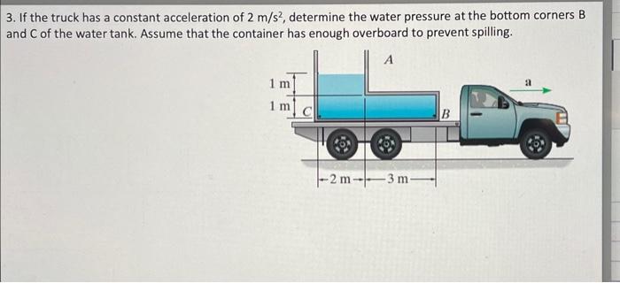 Solved 3. If the truck has a constant acceleration of 2 | Chegg.com