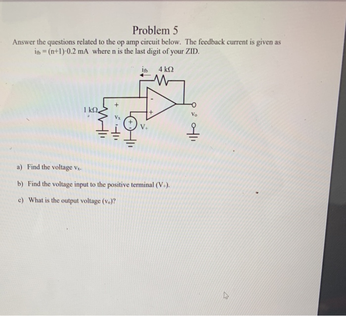 Solved Problem 5 Answer the questions related to the op amp | Chegg.com