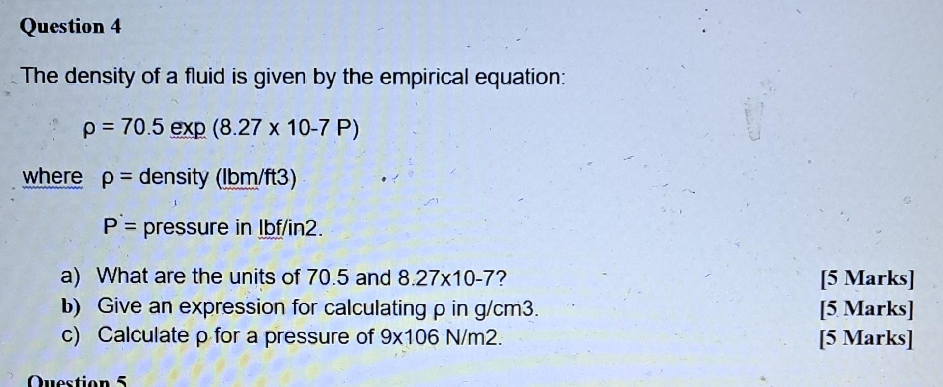 the-density-of-a-fluid-is-given-by-the-empirical-chegg