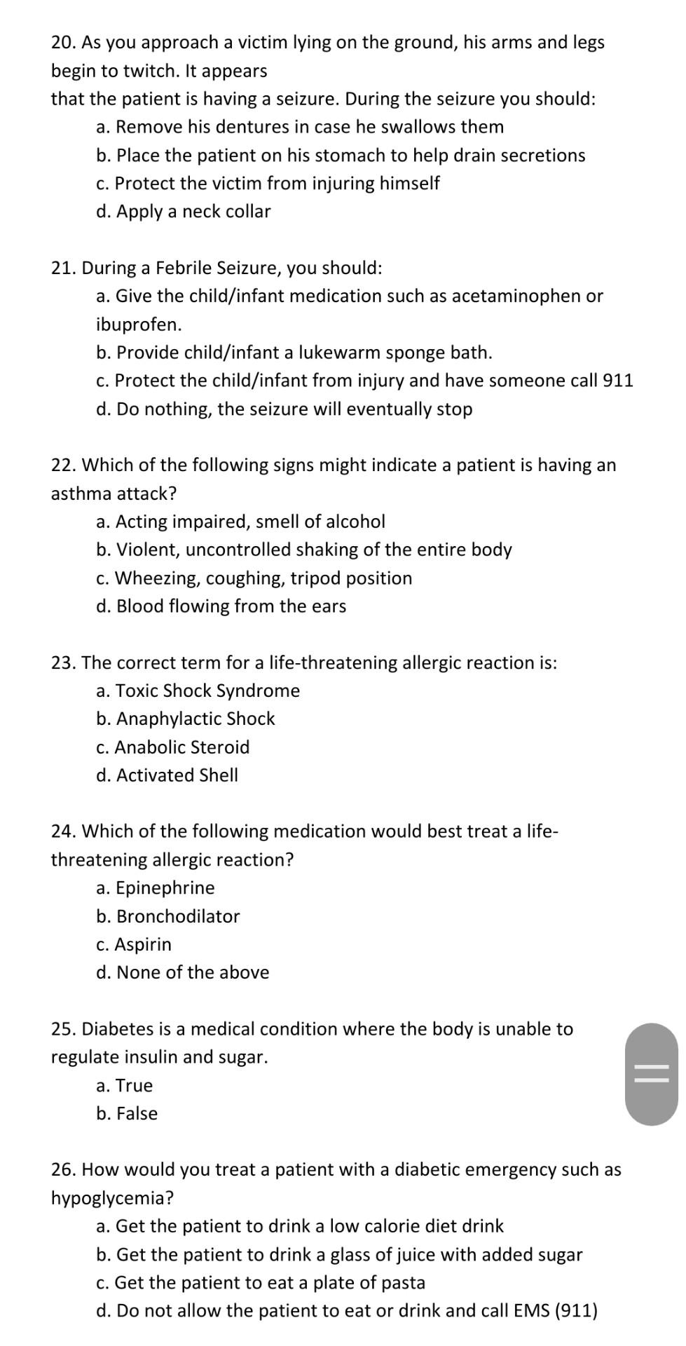 Solved As You Approach A Victim Lying On The Ground His Chegg Com