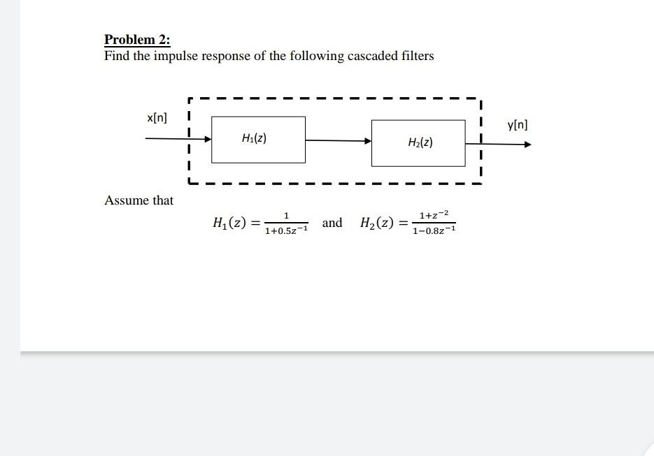 Solved Problem 2: Find the impulse response of the following | Chegg.com