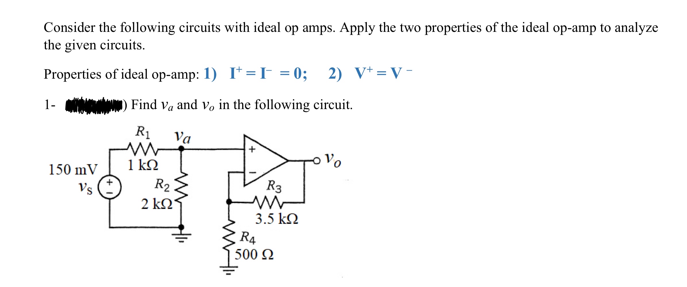 Solved Consider the following circuits with ideal op amps. | Chegg.com