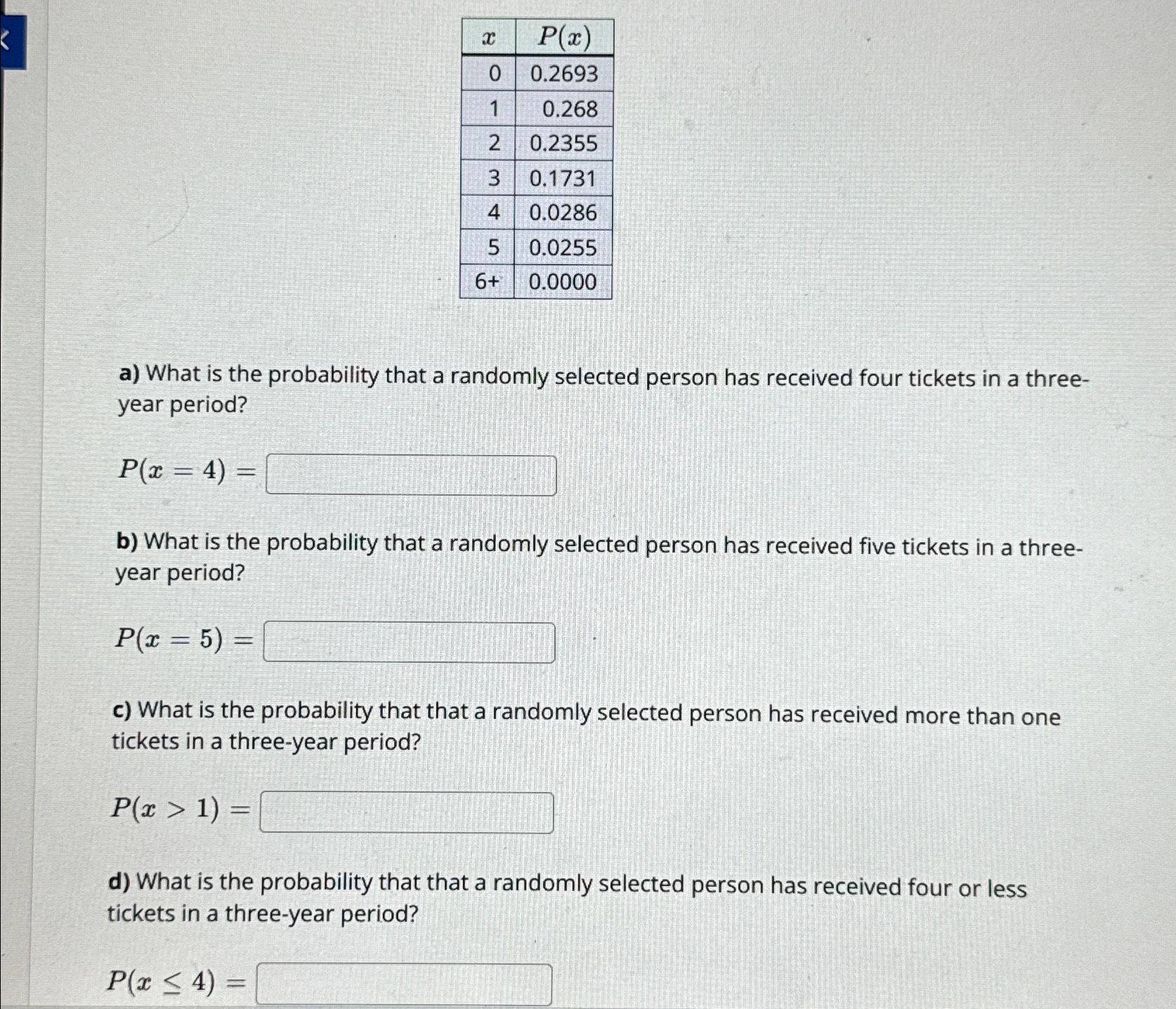 Solved suppose that the random variable x shown below | Chegg.com