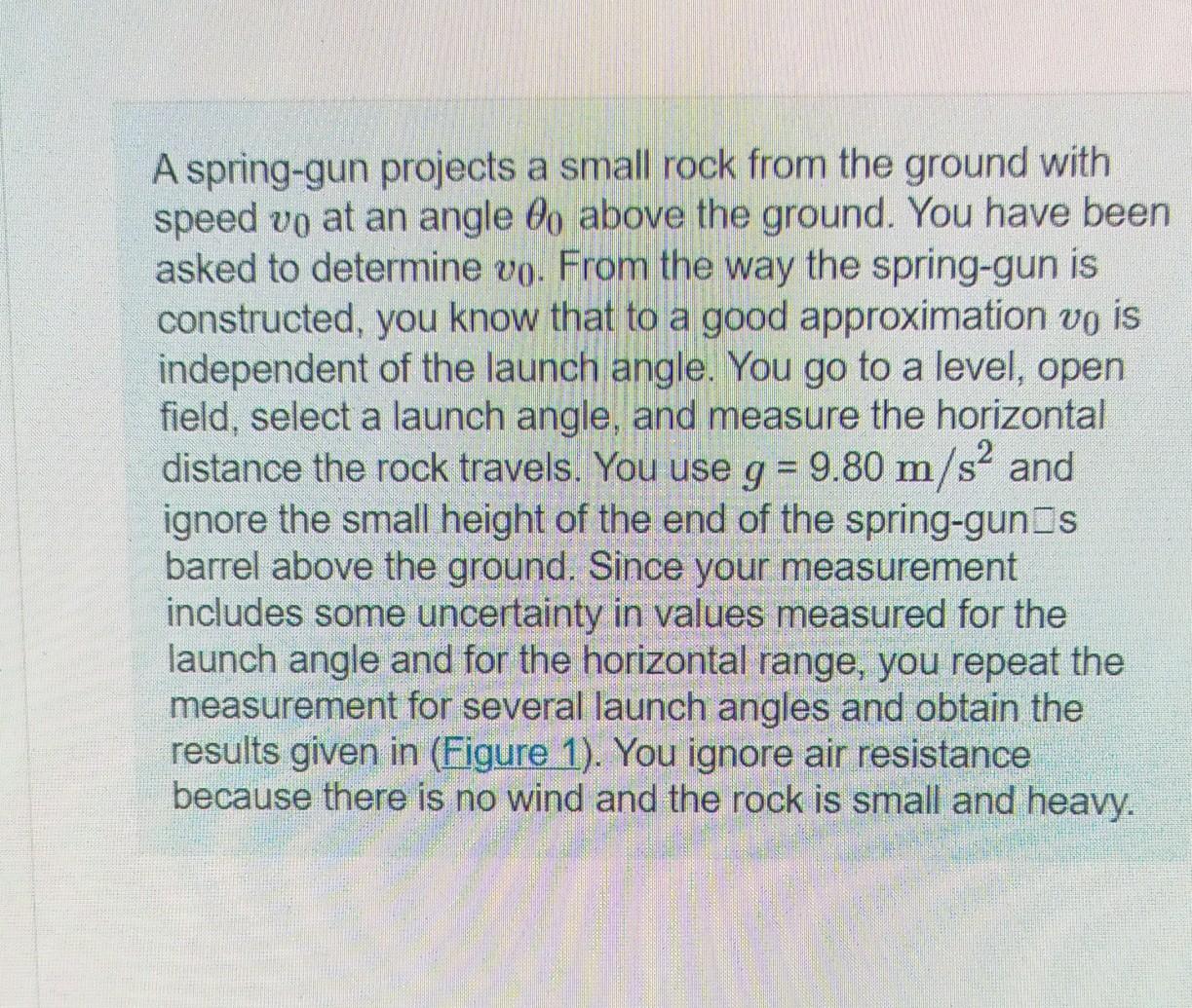 Spring Launch Distance Equation Solved Distance (m)A spring-gun projects a small rock from | Chegg.com